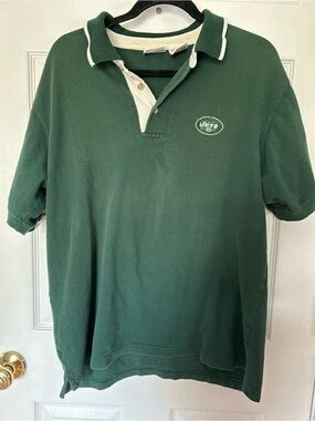 New York Jets The Edge Polo Shirt... Vintage Retro NYJ 1998 Polo